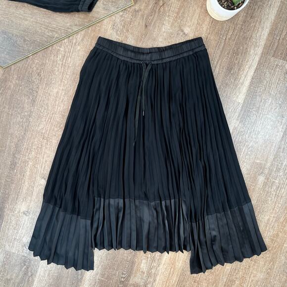 Bailey 44 Dresses & Skirts - Bailey 44 Roxy Asymmetric Black Pleated Long Skirt Midi